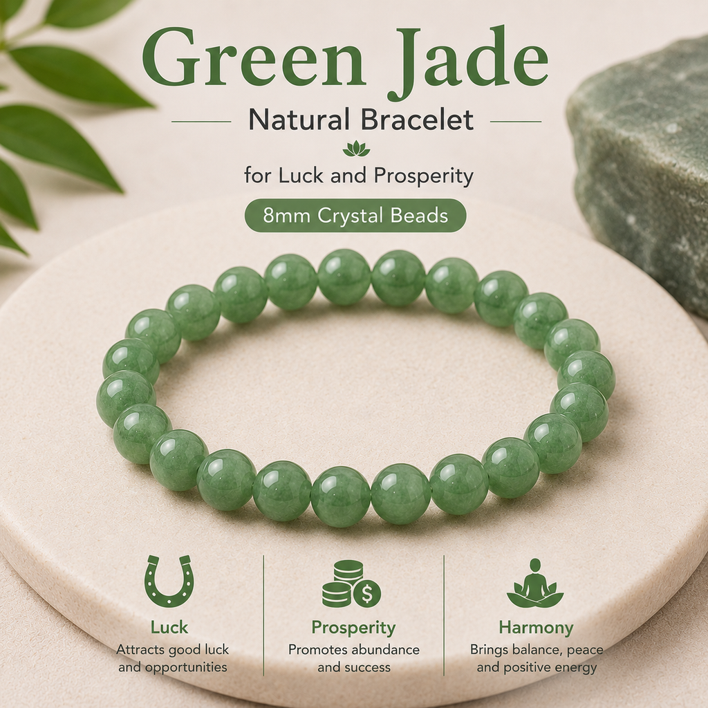 Natural Green Jade Bracelet For Luck And Prosperity
