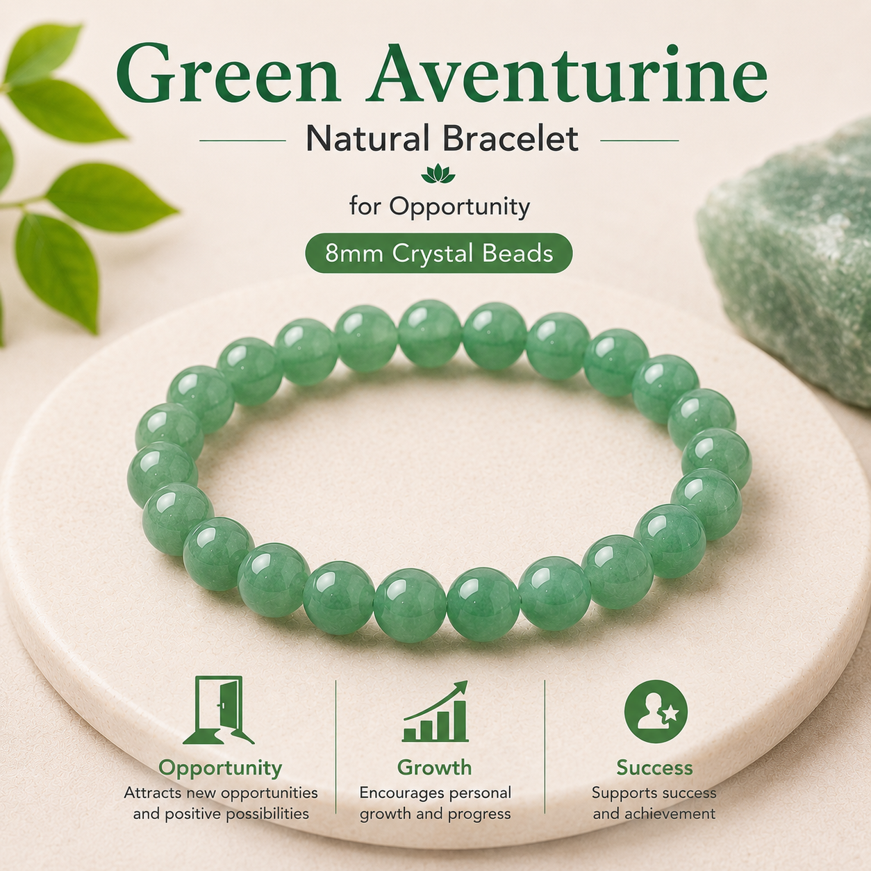 Natural Green Aventurine Bracelet For Opportunity
