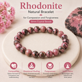 Natural Rhodonite Bracelet For Compassion And Forgiveness