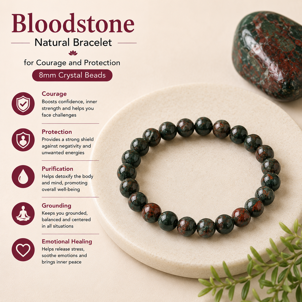 Natural Bloodstone Bracelet For Courage And Protection