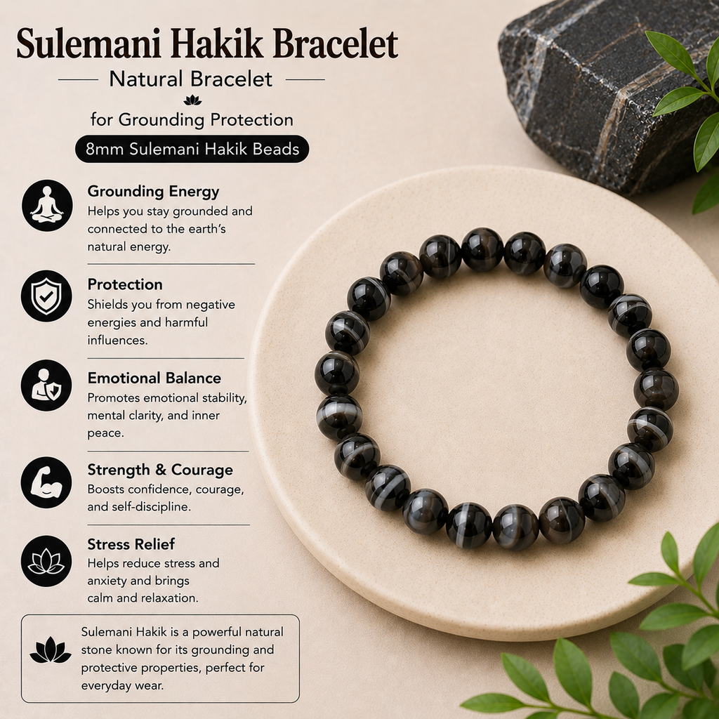 Natural Sulemani Hakik Bracelet For Grounding Protection