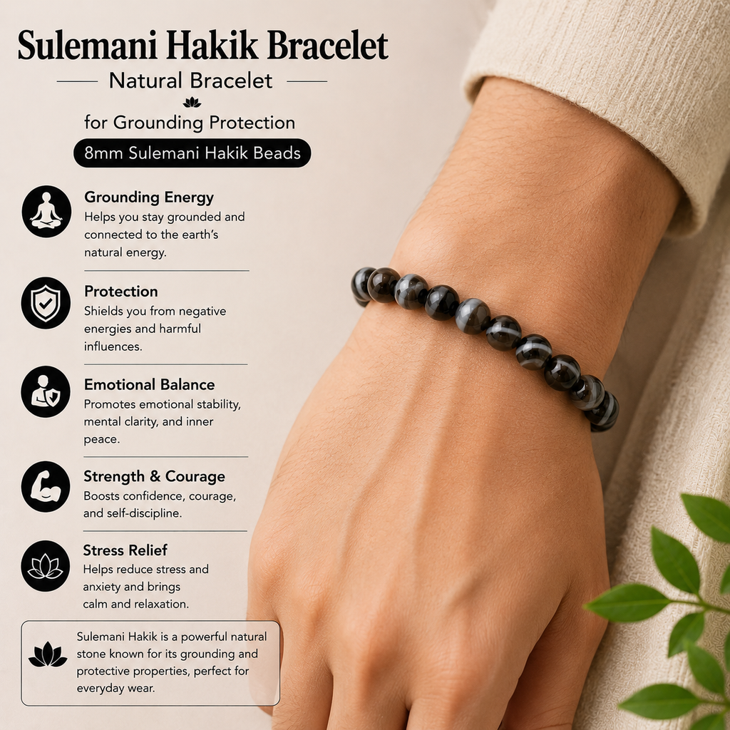 Natural Sulemani Hakik Bracelet For Grounding Protection