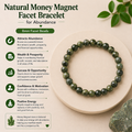 Natural Money Magnet Facet Bracelet for Abundance