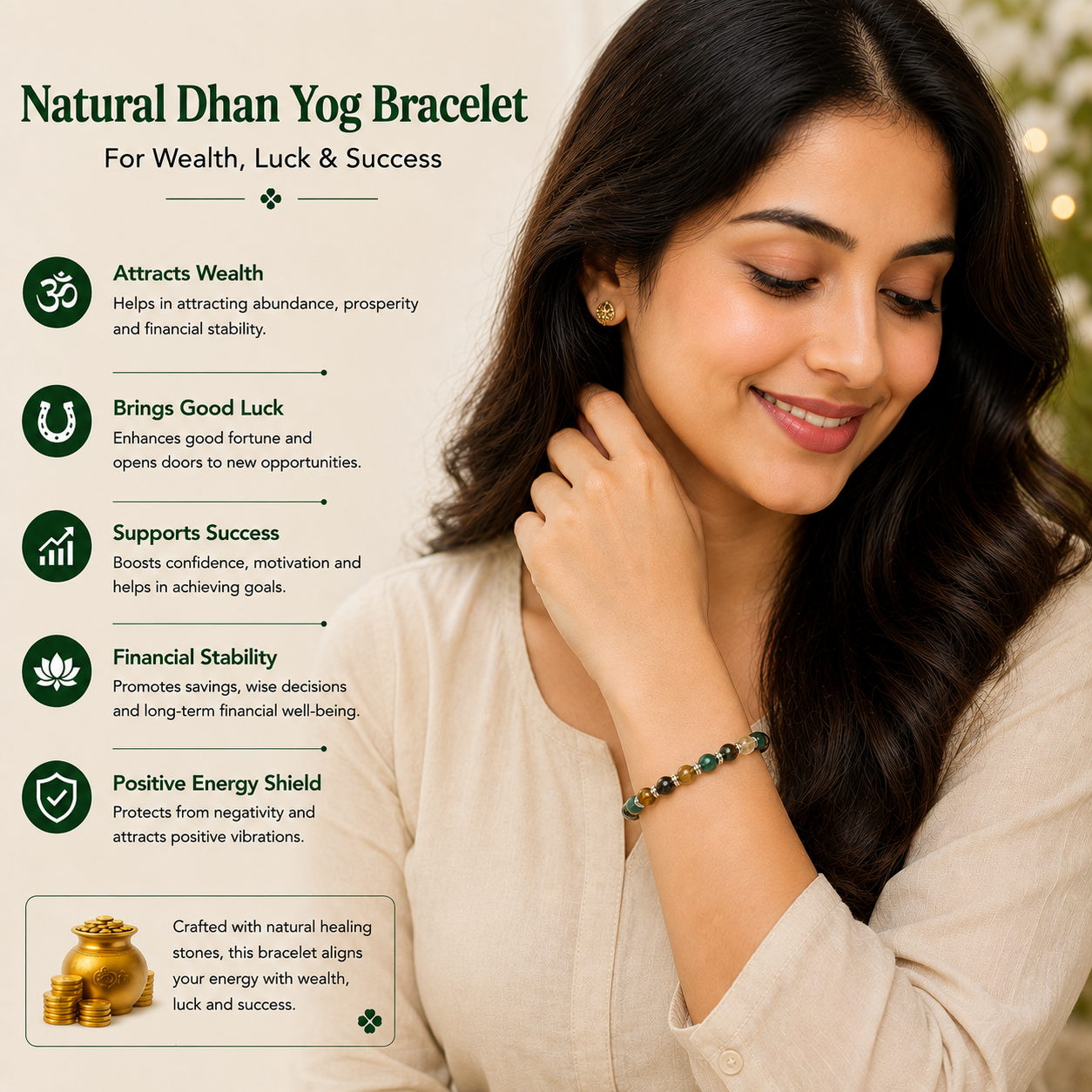 Natural Dhan Yog Bracelet For Wealth Luck & Success