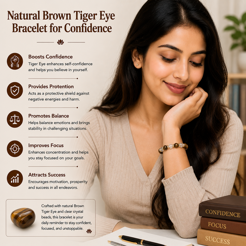 Natural Brown Tiger Eye Bracelet for Confidence