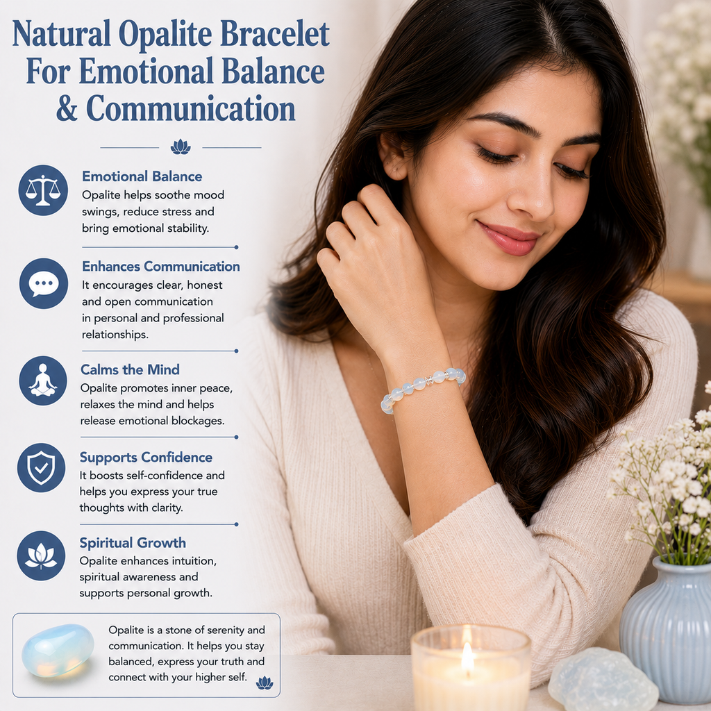 Natural Opalite Bracelet For Emotional Balance & Communication