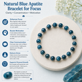 Natural Blue Apatite Bracelet for Focus