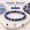 Sodalite Bracelet for Logic, Truth & Inner Peace | 8mm Crystal Beads