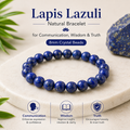 Lapis Lazuli Natural Bracelet for Communication, Wisdom & Truth | 8mm Crystal Beads