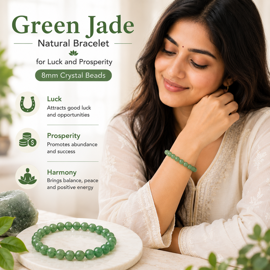 Natural Green Jade Bracelet For Luck And Prosperity