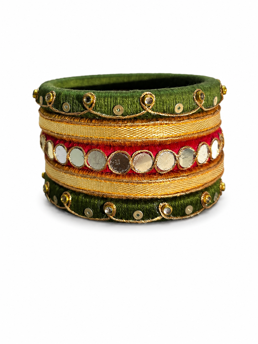 Handmade Silk Thread Bangles Set for Women | Artificial Bangles with Mirror Work | Traditional Ethnic Jewelry