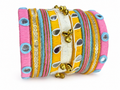 Multicolor Handmade Silk Thread Bangles Set for Women | Artificial Bangles with Mirror Work & Ghungroo Design