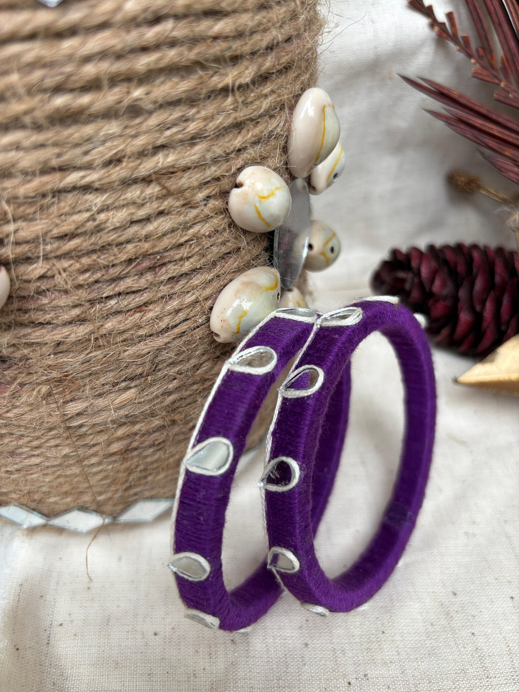 Handmade Purple Thread Bangles for Women | Artificial Bangles Set | Designer Thread Bangle